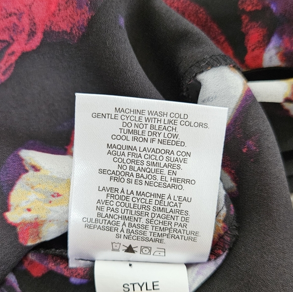 Lightweight Black Floral Chiffon blouse by Ellen Tracy in Small-med - Picture 12 of 12